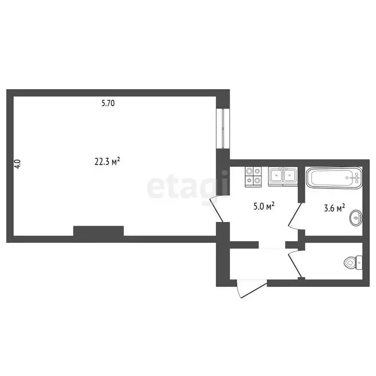 1-комнатная квартира: Симферополь, улица Пушкина, 30 (33 м) - Фото 1