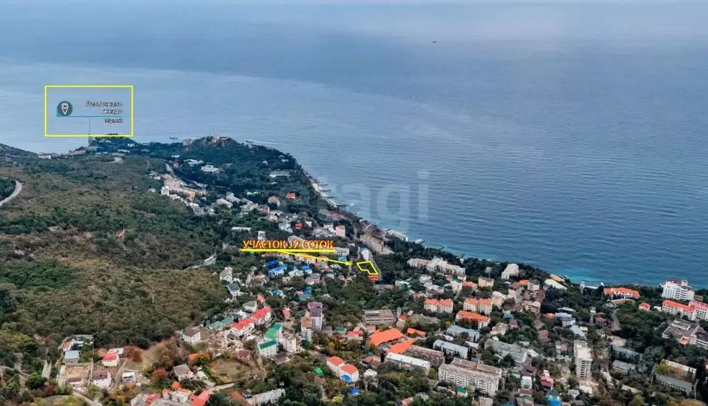 Участок в Крым, Ялта муниципальный округ, Гаспра пгт ш. Алупкинское ... - Фото 1