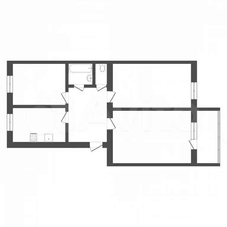3-к. квартира, 58,8 м, 5/5 эт. - Фото 0