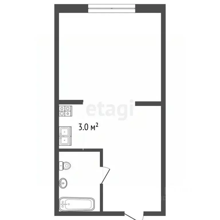 Студия Алтайский край, Барнаул ул. Гущина, 151 (20.5 м) - Фото 2