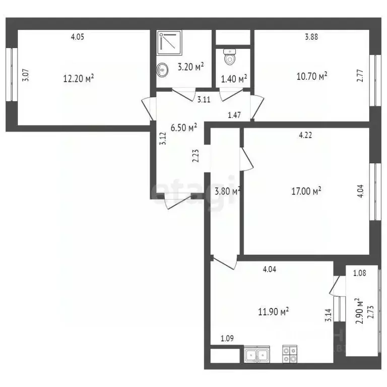 3-к кв. Ростовская область, Ростов-на-Дону ул. Еременко, 93 (68.4 м) - Фото 1