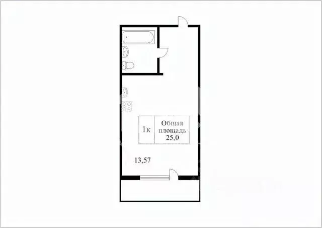 Студия Новосибирская область, Новосибирск ул. Забалуева, 90 (25.0 м) - Фото 2