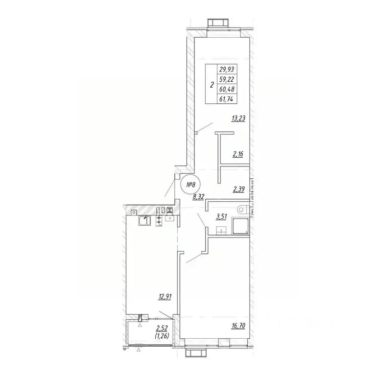 2-к кв. Калининградская область, Зеленоградск  (61.74 м) - Фото 1