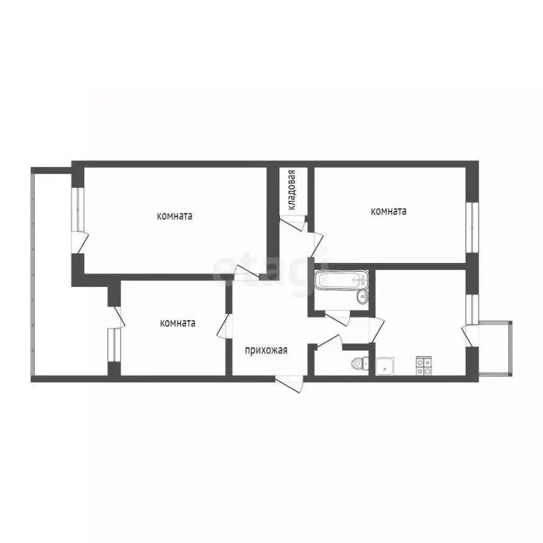 3-к кв. Крым, Саки ул. Строительная (65.3 м) - Фото 2