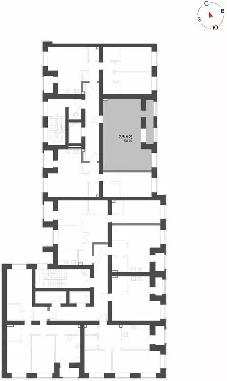 2-комнатная квартира: Нижнекамск, 15-й микрорайон, ЖК Калина (50.79 м) - Фото 1