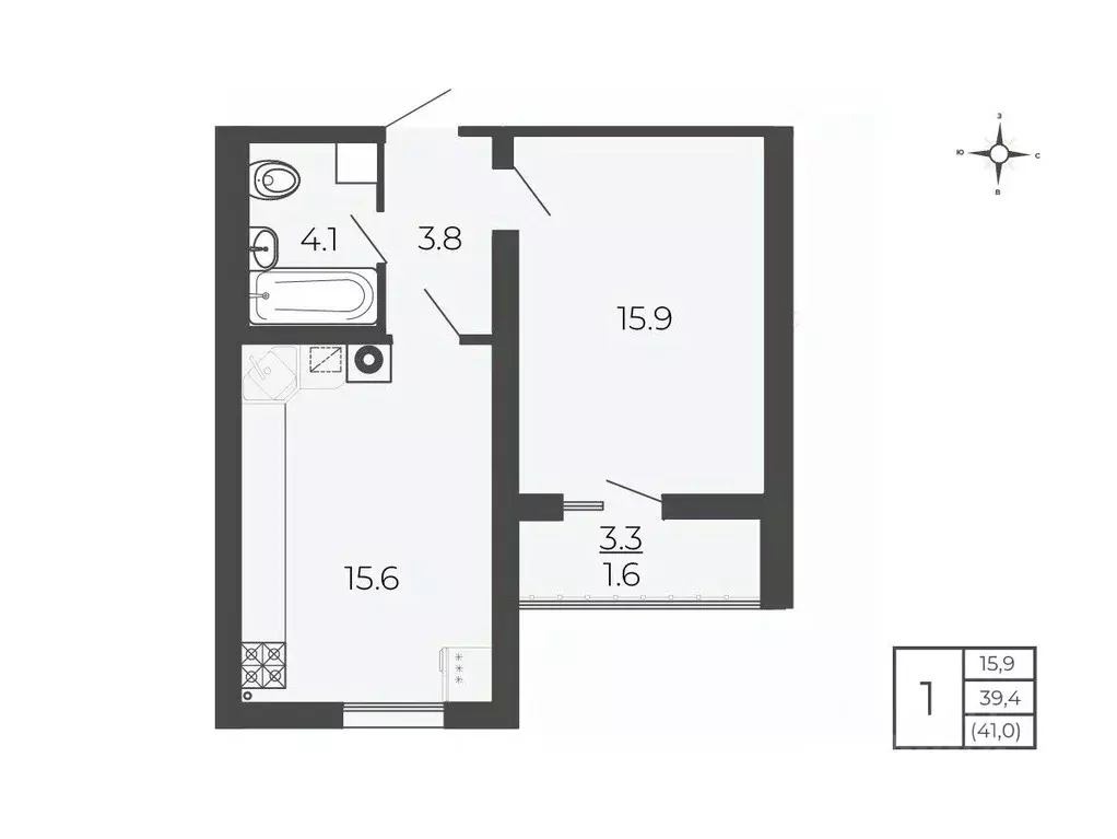 1-к кв. Московская область, Волоколамск проезд 2-й Шаховской, 20 (41.0 ... - Фото 1