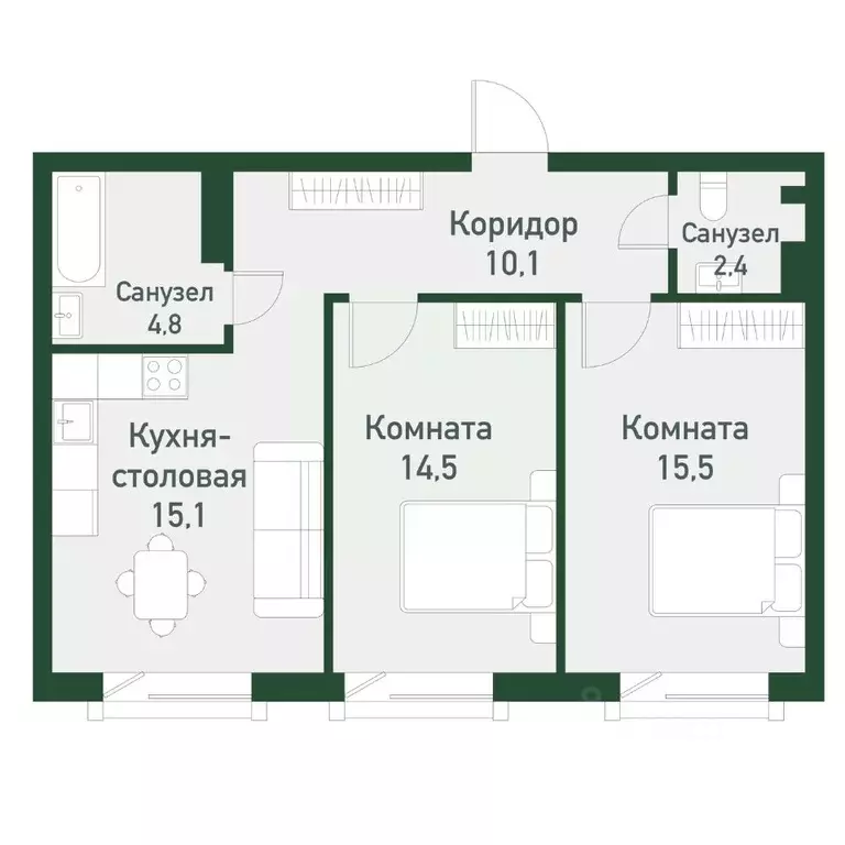 2-к кв. Челябинская область, Челябинский городской округ, пос. ... - Фото 0