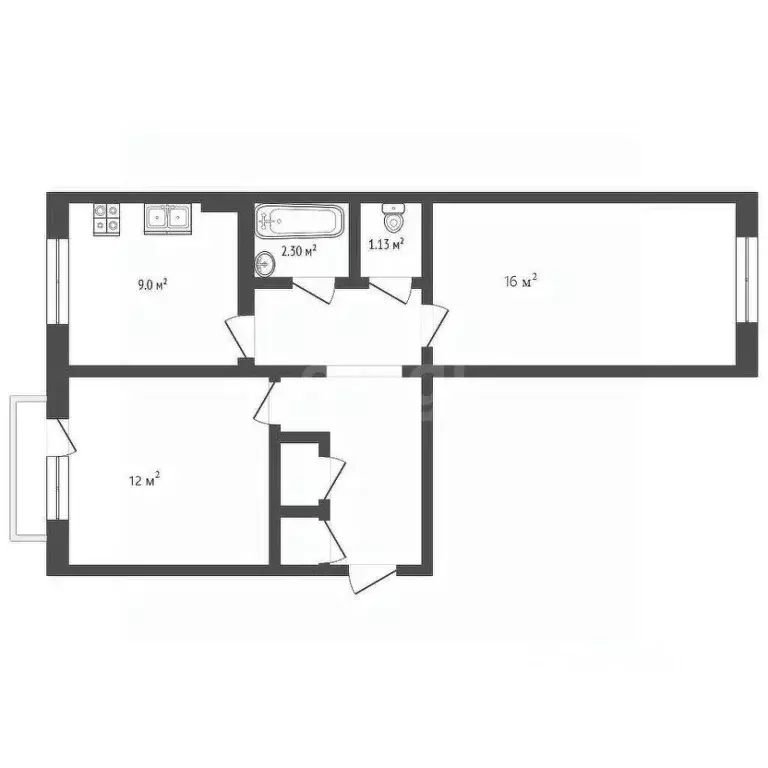 2-к кв. Псковская область, Гдовский район, Добручинская волость, пос. ... - Фото 1