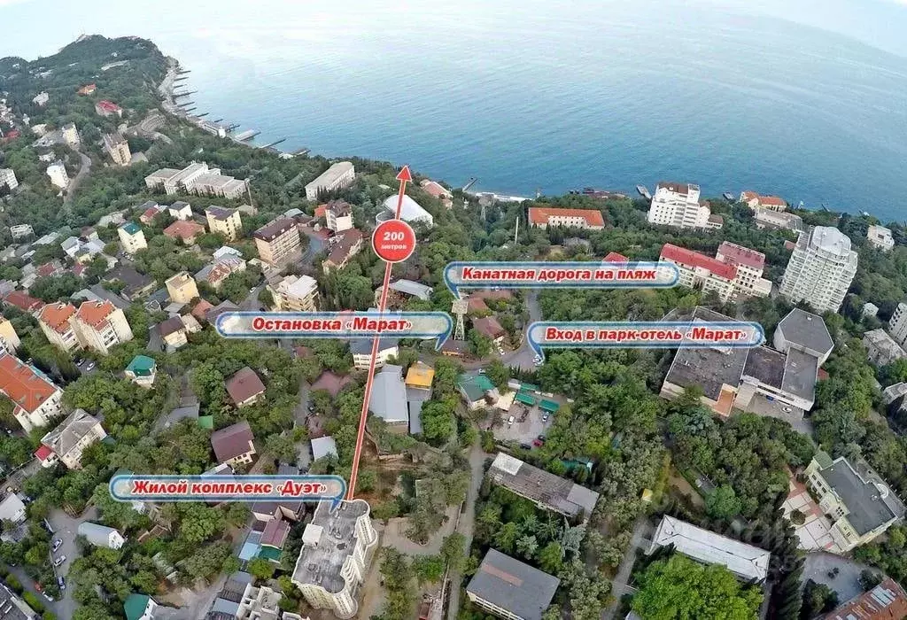 1-к кв. Крым, Ялта муниципальный округ, Гаспра пгт  (20.0 м) - Фото 2