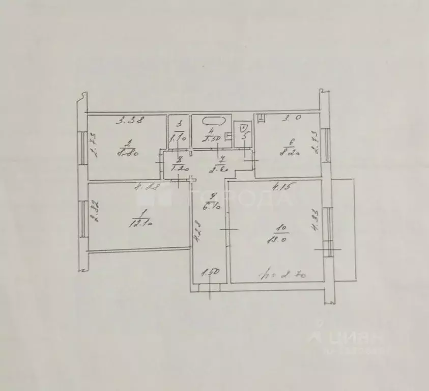 3-к кв. Кемеровская область, Прокопьевск ул. Есенина, 26 (61.8 м) - Фото 1