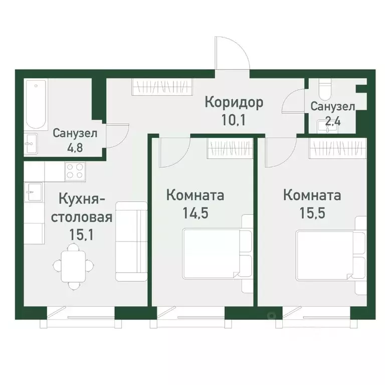 2-к кв. Челябинская область, Челябинский городской округ, пос. ... - Фото 1