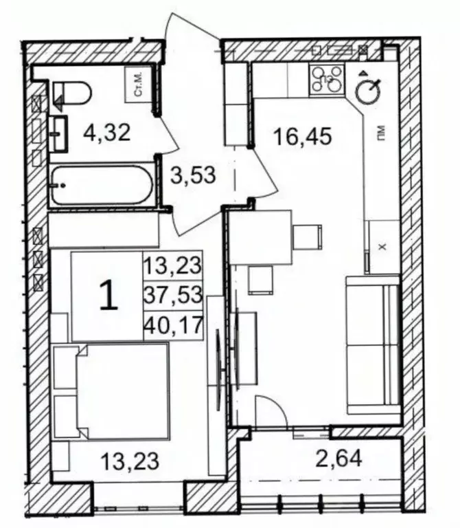 1-к кв. Волгоградская область, Волгоград бул. 30-летия Победы, 19В ... - Фото 2
