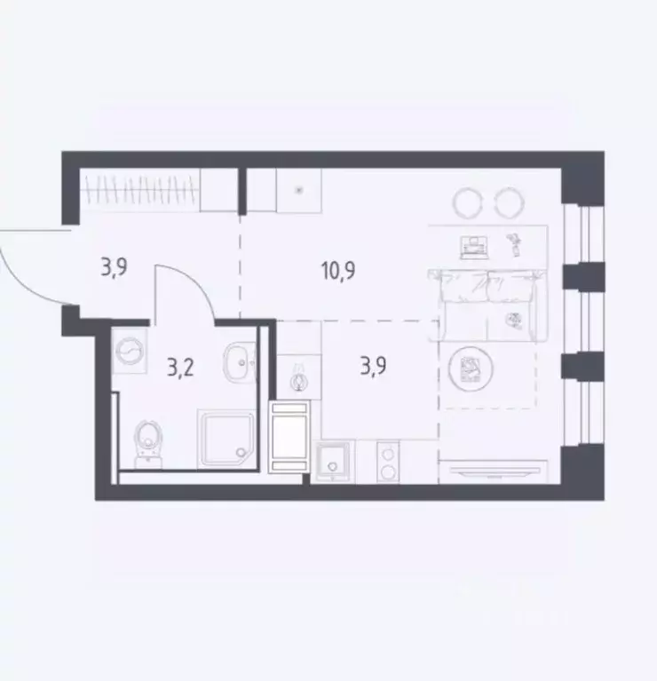 Студия Московская область, Мытищи пер. 1-й Стрелковый, 1 (24.0 м) - Фото 2