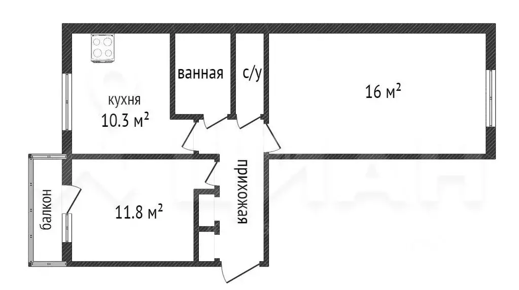 2-к кв. Ростовская область, Таганрог ул. Циолковского (48.0 м) - Фото 2