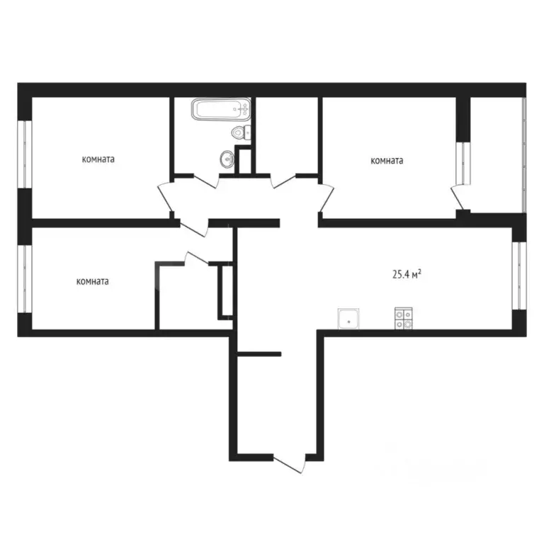 3-к кв. Тюменская область, Тюменский район, д. Патрушева ул. Михаила ... - Фото 1