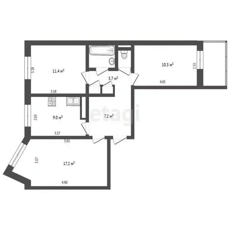 Комната Архангельская область, Приморский муниципальный округ, пос. ... - Фото 2