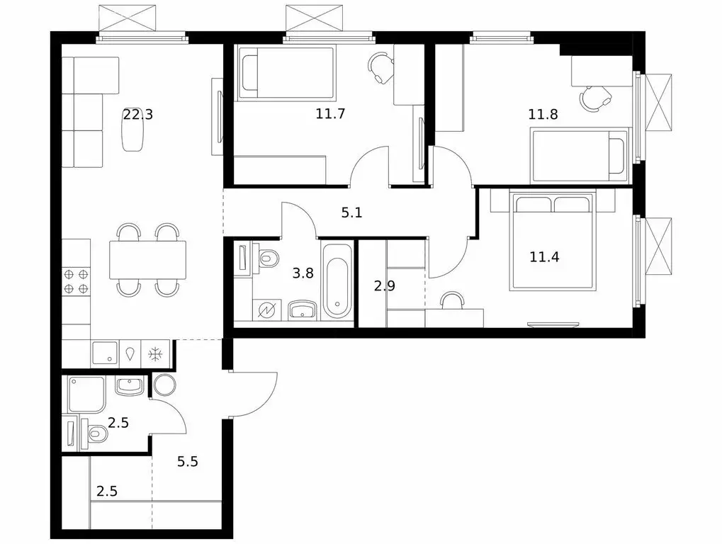 3-комнатная квартира: Мытищи, 16-й микрорайон (79.5 м) - Фото 0