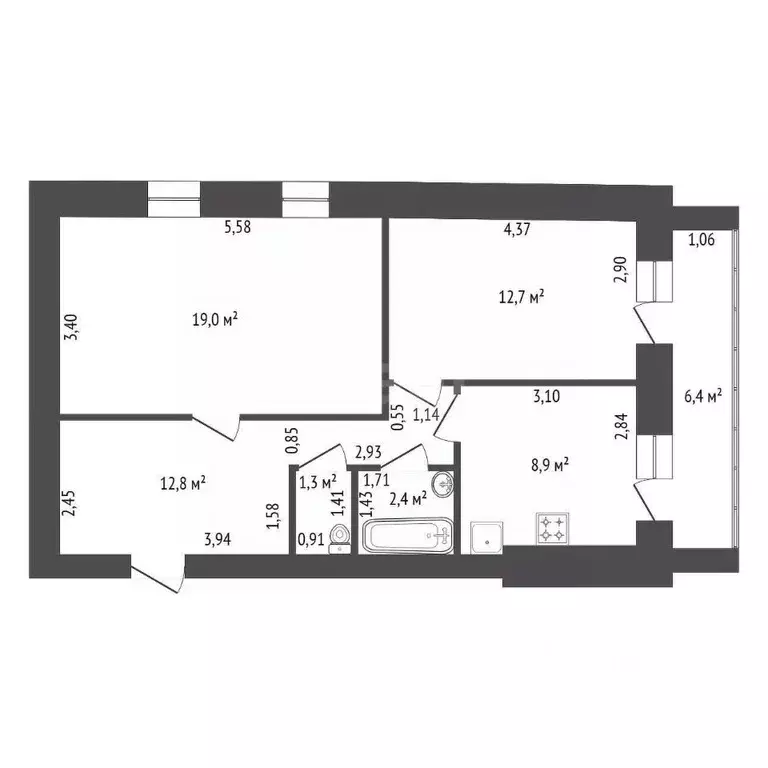 2-к кв. Башкортостан, Уфа Цветы Башкирии жилрайон, ул. Цветы Башкирии, ... - Фото 1