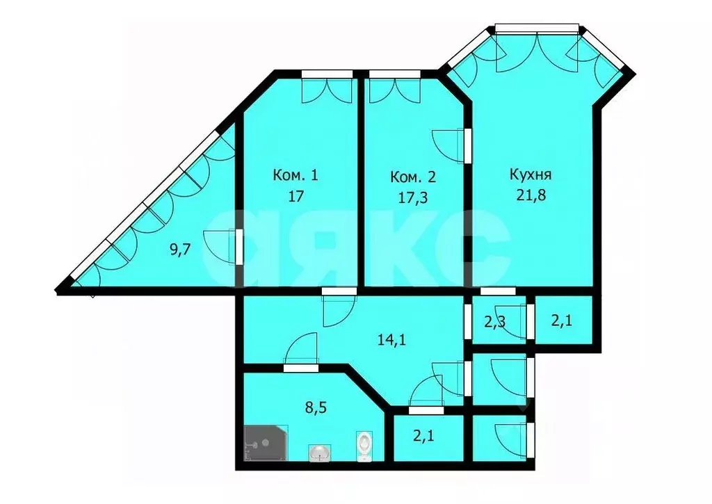 1-к кв. Краснодарский край, Анапа ул. Ленина, 213 (86.9 м) - Фото 2