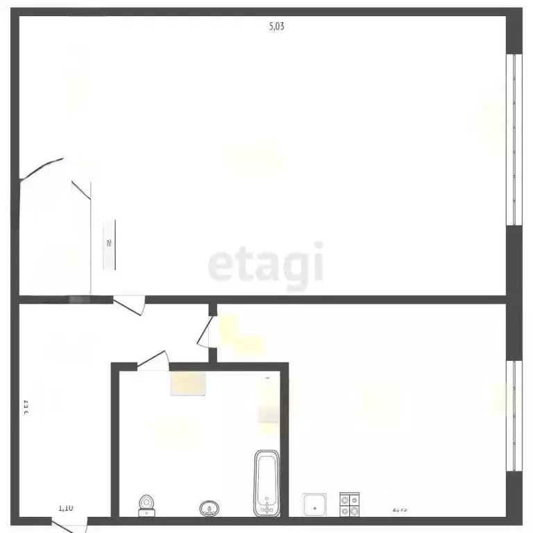 1-к кв. Кемеровская область, Юрга ул. Машиностроителей, 24 (29.7 м) - Фото 1