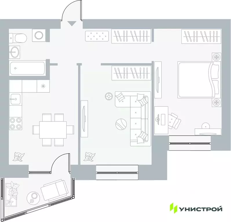 2-к кв. Пермский край, Пермь Рионская ул., 4А (57.37 м) - Фото 1