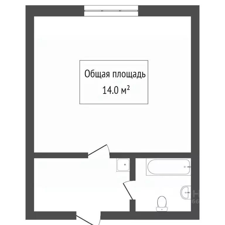 Студия Томская область, Томск АРЗ мкр, проезд Кольцевой, 33/2 (12.7 м) - Фото 1