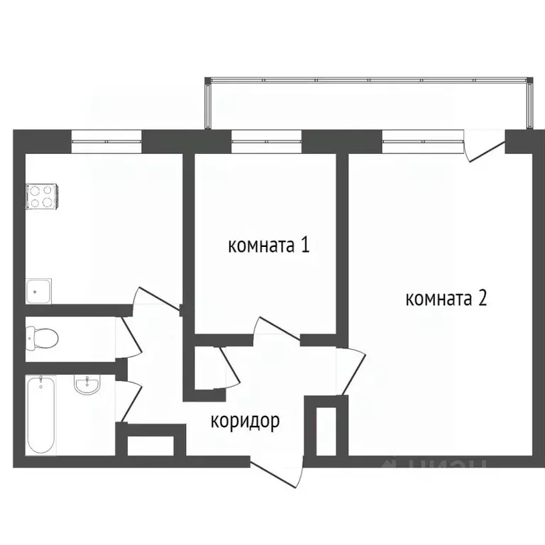 2-к кв. Бурятия, Улан-Удэ Восточный мкр, ул. Камова, 15 (51.2 м) - Фото 1