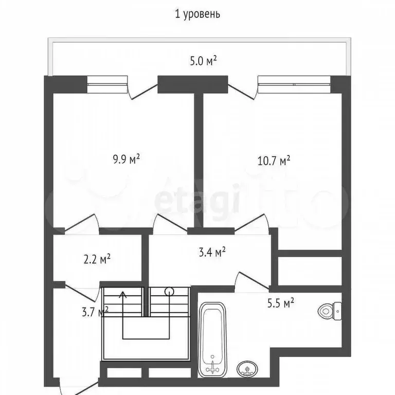 2-к. квартира, 95,7 м, 1/1 эт. - Фото 0