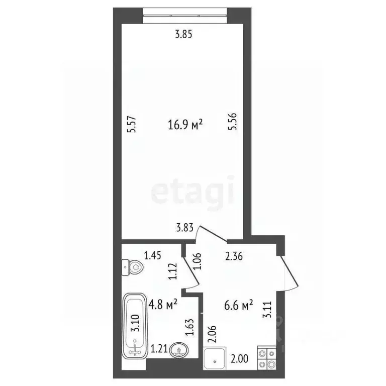1-к кв. Чувашия, Чебоксары ул. Академика В.Н.Челомея, 5 (28.3 м) - Фото 0
