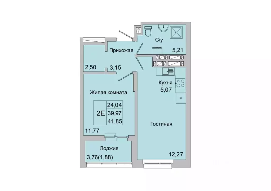 2-к кв. Ростовская область, Батайск ул. Булгакова, 11 (41.85 м) - Фото 1