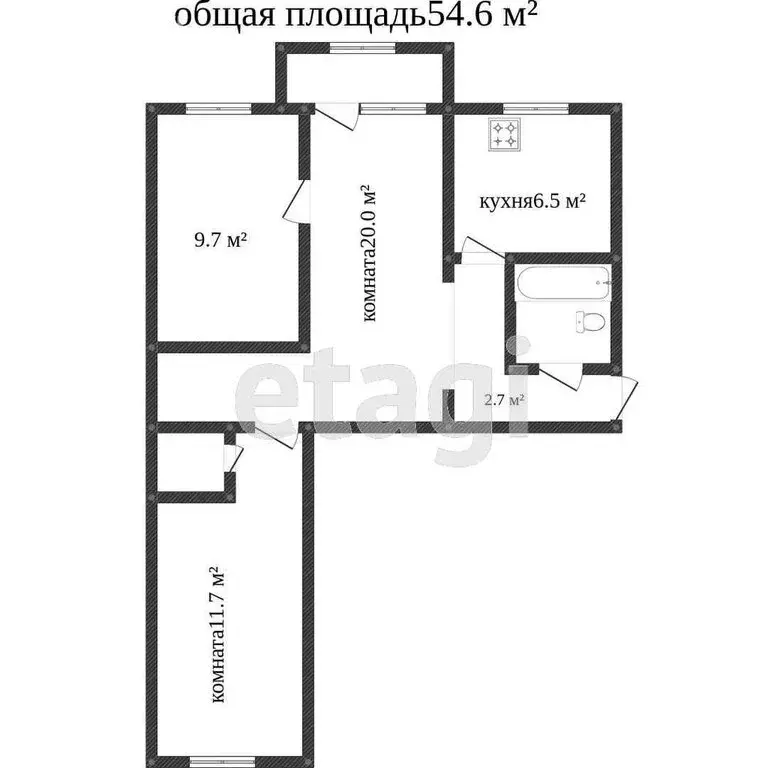 3-комнатная квартира: Ялуторовск, улица Ленина, 25 (54.6 м) - Фото 1