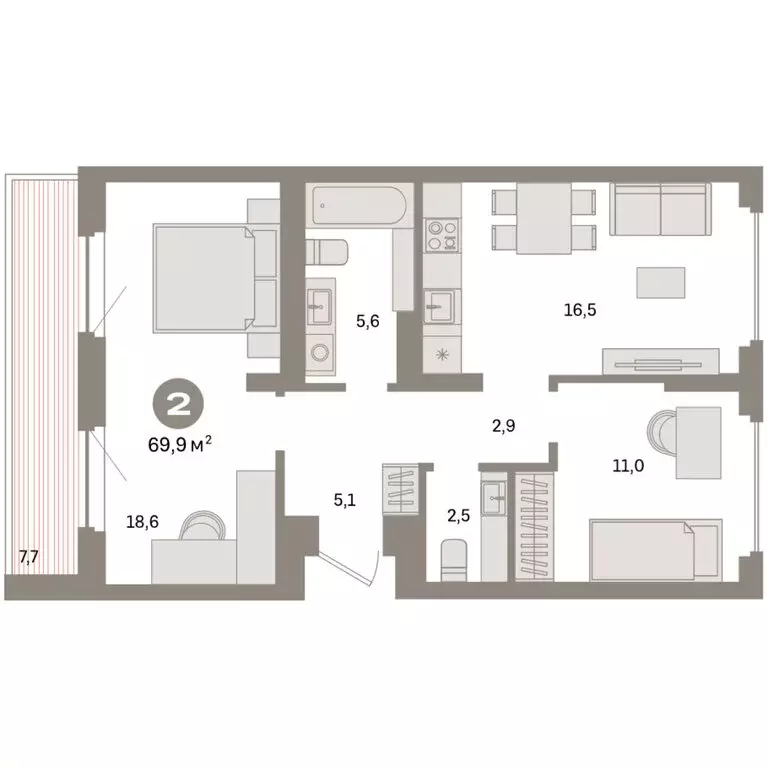 2-комнатная квартира: Екатеринбург, жилой район Сортировочный, ... - Фото 1