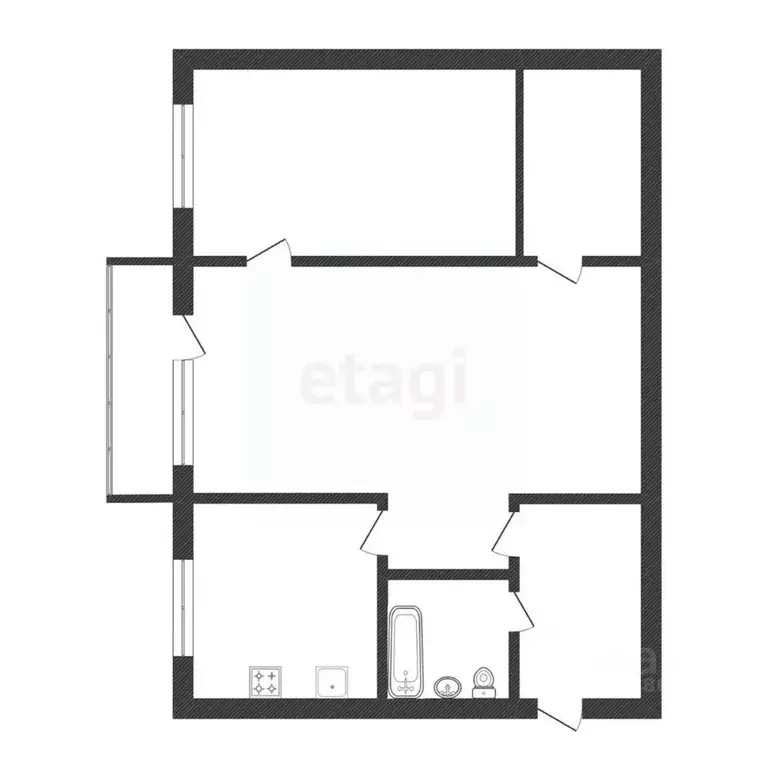 2-к кв. Калужская область, Дзержинский район, пос. Пятовский ул. ... - Фото 2