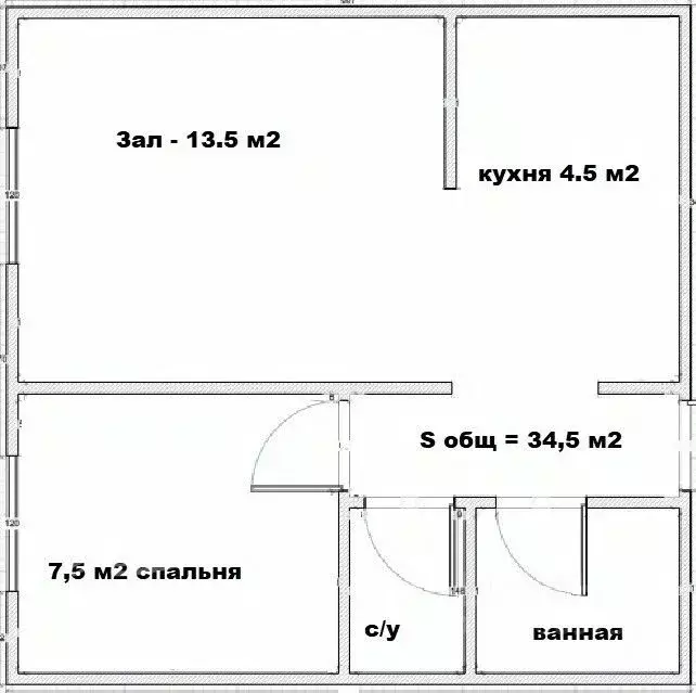 2-к кв. Томская область, Томск ул. Юрия Ковалева, 43 (34.5 м) - Фото 1