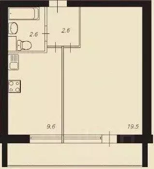1-к кв. Московская область, Дзержинский Лесная ул., 20 (34.3 м) - Фото 1