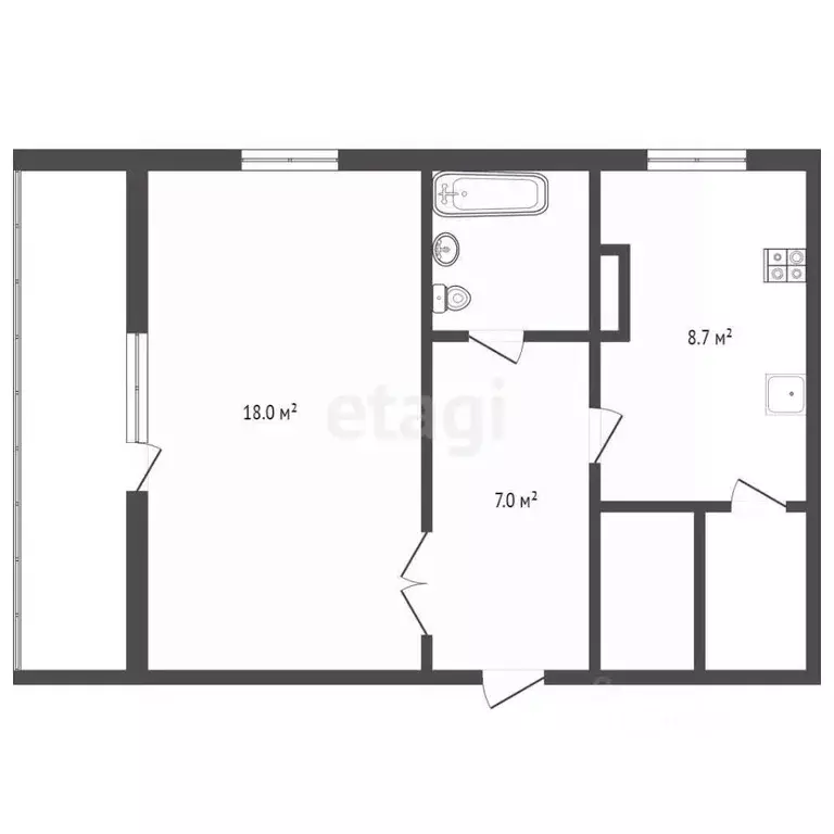 1-к кв. Севастополь просп. Генерала Острякова, 75 (41.0 м) - Фото 2