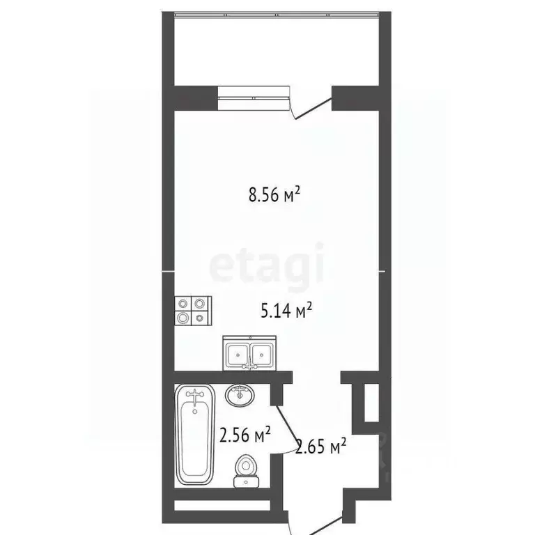 Студия Москва Рязанский просп., 2/2к2 (22.0 м) - Фото 2