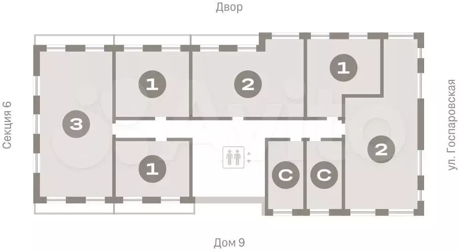 1-к. квартира, 38,1 м, 7/8 эт. - Фото 1