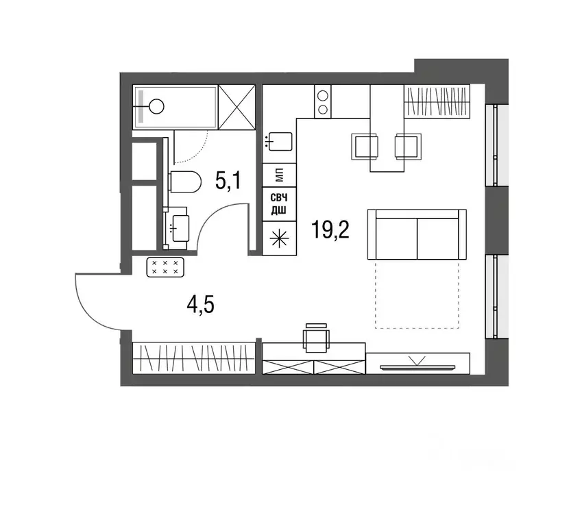 Студия Москва Тагильская ул., 2к1 (28.7 м) - Фото 0