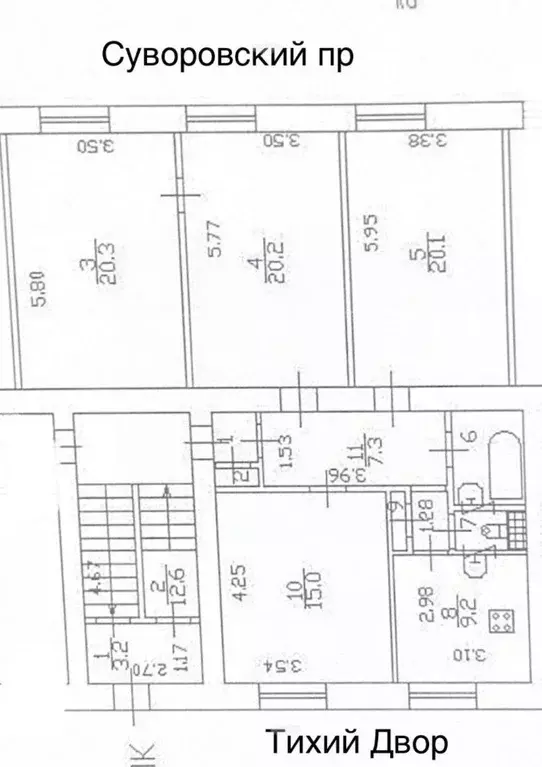 4-к кв. Санкт-Петербург Суворовский просп., 61 (98.0 м) - Фото 2