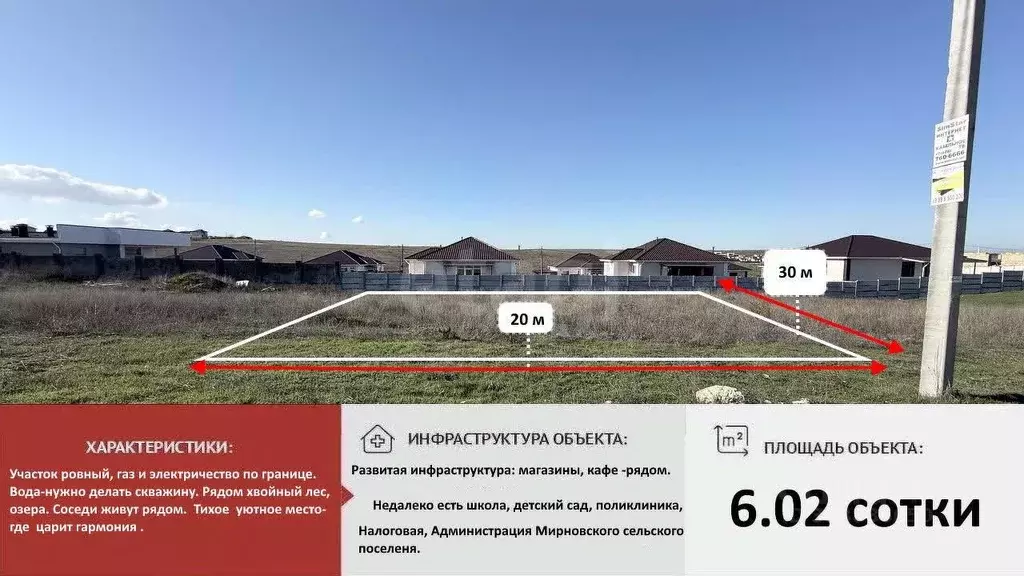 Участок в Крым, Симферопольский район, с. Мирное ул. Пейзажная (6.02 ... - Фото 1