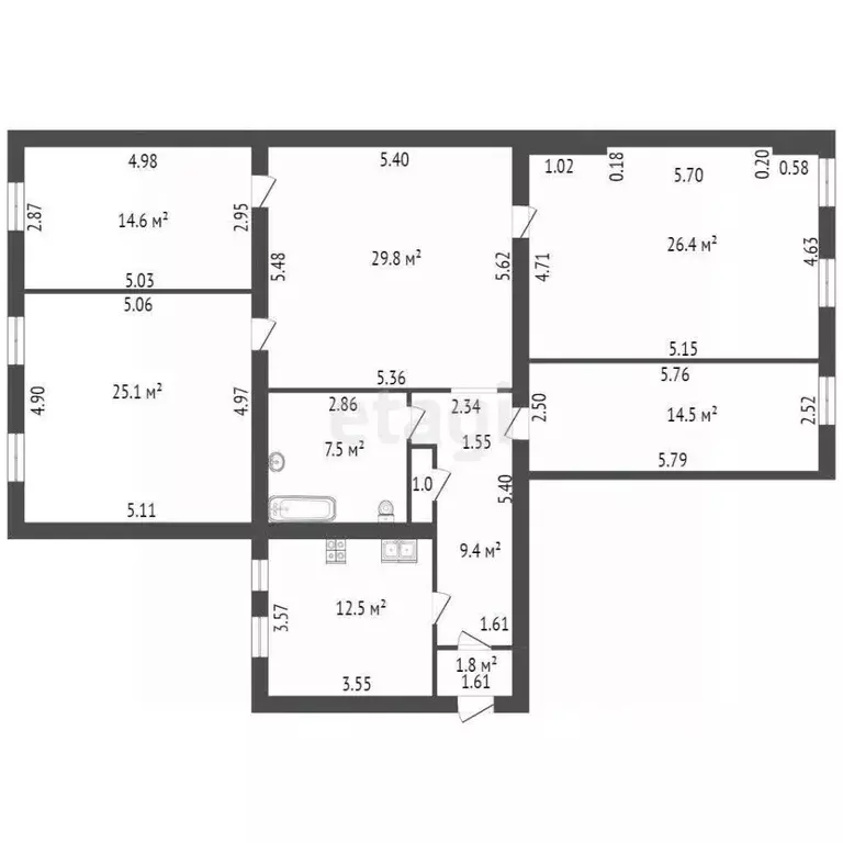 4-к кв. Санкт-Петербург Коломенская ул., 5 (142.6 м) - Фото 1