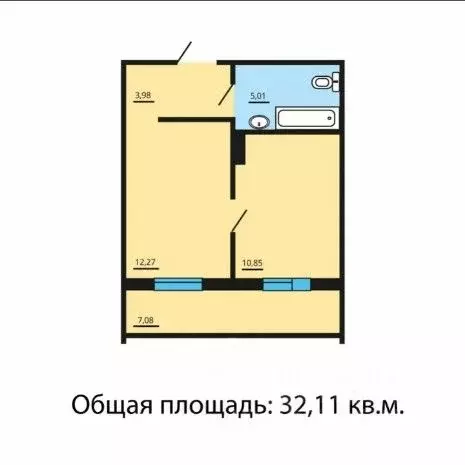 1-к кв. Челябинская область, Челябинск ул. 2-я Эльтонская, 62 (32.0 м) - Фото 0