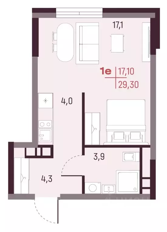 Студия Свердловская область, Екатеринбург Академический мкр, 19-й ... - Фото 1