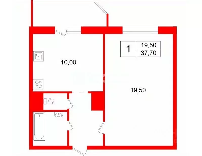 1-к кв. Санкт-Петербург 5-й Предпортовый проезд, 10к1 (37.7 м) - Фото 2