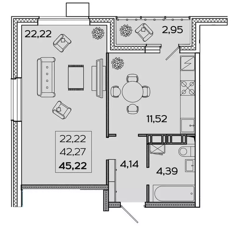 2-комнатная квартира: Пенза, улица Баталина, 31 (45.22 м) - Фото 0