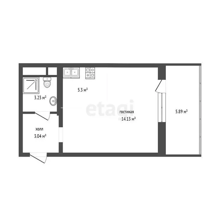 1-комнатная квартира: Алушта, Западная улица, 4 (31.4 м) - Фото 1