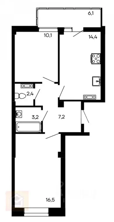 2-к кв. Севастополь ул. Токарева, 18 (60.8 м) - Фото 0