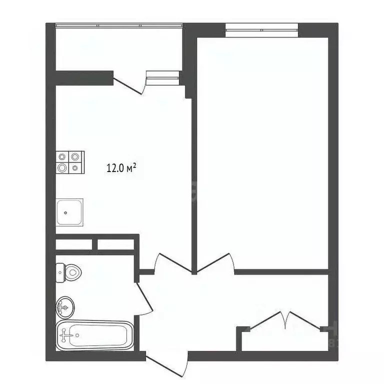1-к кв. Ростовская область, Ростов-на-Дону ул. Нансена, 83с3 (37.0 м) - Фото 2