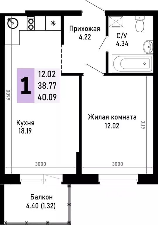 1-к кв. Краснодарский край, Анапа муниципальный округ, Нижняя ... - Фото 0